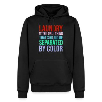 Laundry Is The Only Thing - Men’s Premium Organic Hoodie - black - Front - Nico (187cm)