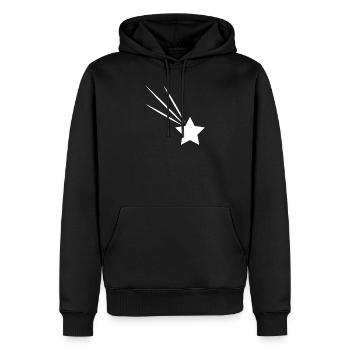 Sterne Sternschnuppe Sternchen selbst gestalten - Männer Premium Bio Hoodie - Schwarz - Vorne - Nico (187cm)