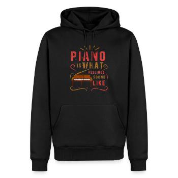 Klavier Piano Musizieren Geschenk - Männer Premium Bio Hoodie - Schwarz - Vorne - Nico (187cm)