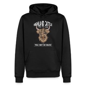 Highland Cattle me rend heureux, pas tellement - Sweat à capuche Premium bio Homme - noir - Devant - Nico (187cm)