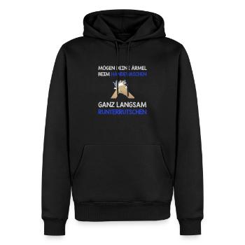 Lustige Sprüche Humor Händewaschen Nasse Ärmel - Männer Premium Bio Hoodie - Schwarz - Vorne - Nico (187cm)