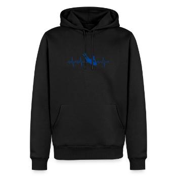 Cadeau Bodyboarding Heartbeat Bodyboard - Sweat à capuche Premium bio Homme - noir - Devant - Nico (187cm)