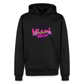 Miami Beach - Männer Premium Bio Hoodie - Schwarz - Vorne - Nico (187cm)