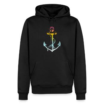 anchor - Men’s Premium Organic Hoodie - black - Front - Nico (187cm)