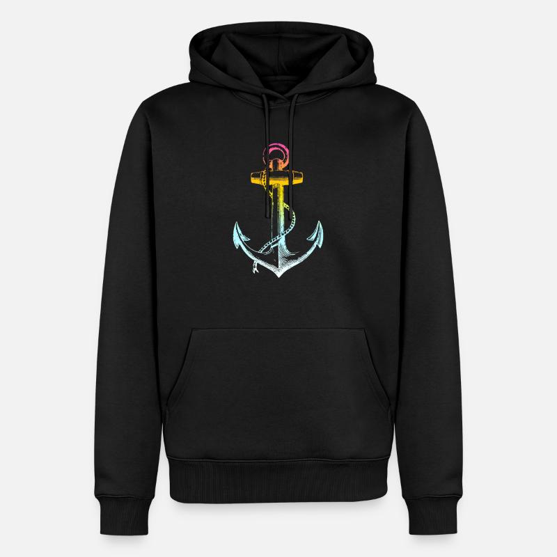 Anker - Männer Premium Bio Hoodie - Schwarz