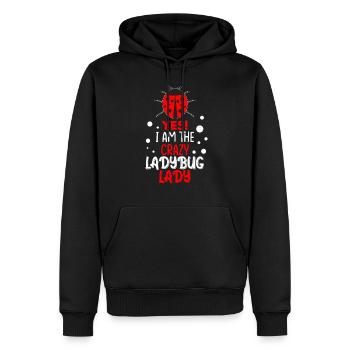 Coccinelle femme fille folle - Sweat à capuche Premium bio Homme - noir - Devant - Nico (187cm)
