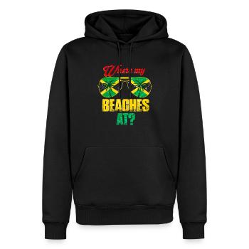 Jamaïque Caraïbes Vacances Jamaïque Rasta Reagge - Sweat à capuche Premium bio Homme - noir - Devant - Nico (187cm)