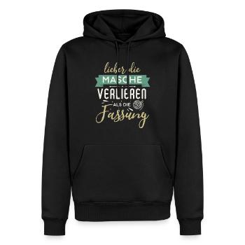 Stricken Stickerin Schneiderin Geschenkidee - Männer Premium Bio Hoodie - Schwarz - Vorne - Nico (187cm)