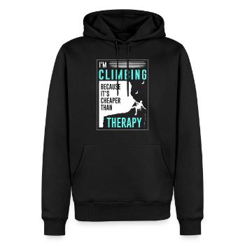 Montée - Sweat à capuche Premium bio Homme - noir - Devant - Nico (187cm)