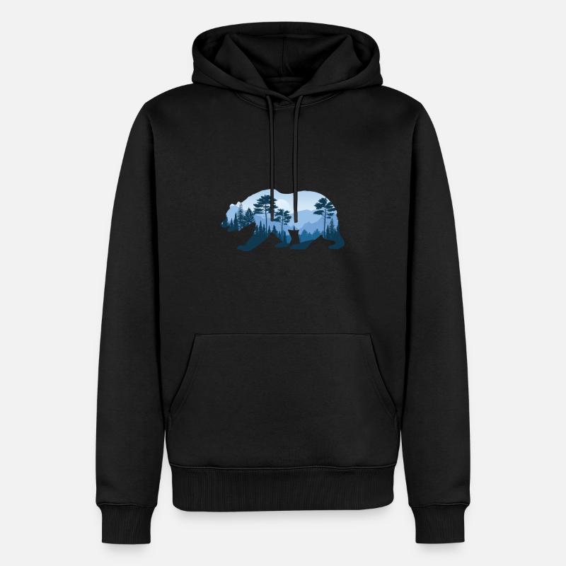 Bären Design - Männer Premium Bio Hoodie - Schwarz