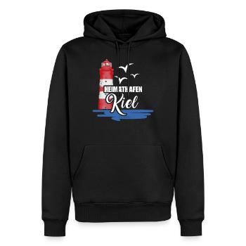 Kiel Heimathafen Hafenstadt Möwe Leuchtturm Ostsee - Männer Premium Bio Hoodie - Schwarz - Vorne - Nico (187cm)
