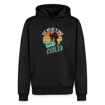 Papa de hockey sur glace - Sweat à capuche Premium bio Homme - noir - Devant - Nico (187cm)