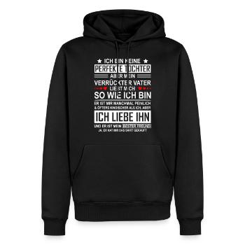 Vater Tochter Geschenk Papa Mädchen Geburtstag - Männer Premium Bio Hoodie - Schwarz - Vorne - Nico (187cm)