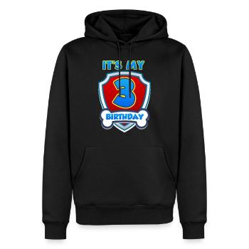 3 three girls boy birthday bones gift - Men’s Premium Organic Hoodie - black - Front - Nico (187cm)