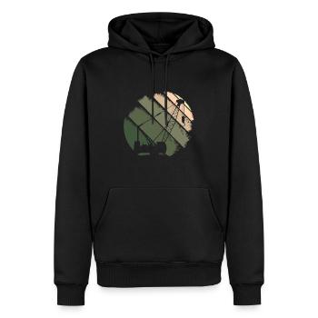 grue - Sweat à capuche Premium bio Homme - noir - Devant - Nico (187cm)