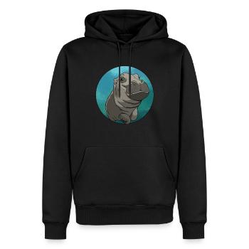 hippopotame cadeau drôle de bébé hippopotame - Sweat à capuche Premium bio Homme - noir - Devant - Nico (187cm)