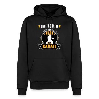 Alter Mann beim Karate Geschnkidee für Opa - Männer Premium Bio Hoodie - Schwarz - Vorne - Nico (187cm)