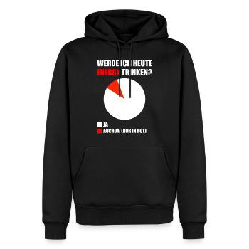 Energy Drink Spruch Gescenk - Männer Premium Bio Hoodie - Schwarz - Vorne - Nico (187cm)