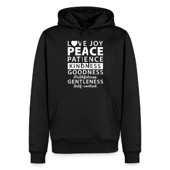 Fruit of the Spirit - Christian Jesus - Men’s Premium Organic Hoodie - black - Front - Nico (187cm)