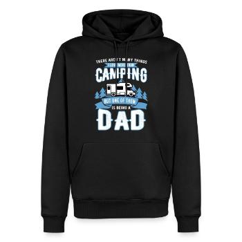 campeur - Sweat à capuche Premium bio Homme - noir - Devant - Nico (187cm)