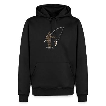Pêche pêche pêches termes - Sweat à capuche Premium bio Homme - noir - Devant - Nico (187cm)