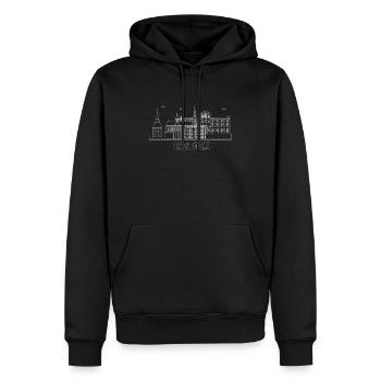 Rostock - Sweat à capuche Premium bio Homme - noir - Devant - Nico (187cm)