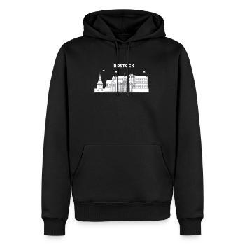 Rostock - Sweat à capuche Premium bio Homme - noir - Devant - Nico (187cm)