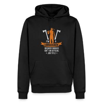 Tronçonneuse Forester - Sweat à capuche Premium bio Homme - noir - Devant - Nico (187cm)