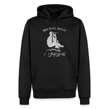 Fumée - Sweat à capuche Premium bio Homme - noir - Devant - Nico (187cm)