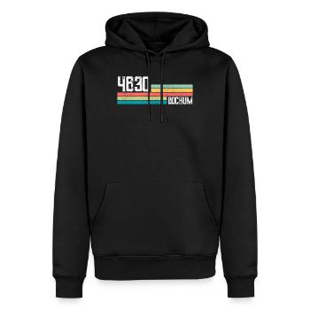 Retro Bochum residents city of Bochum zip code gift - Men’s Premium Organic Hoodie - black - Front - Nico (187cm)