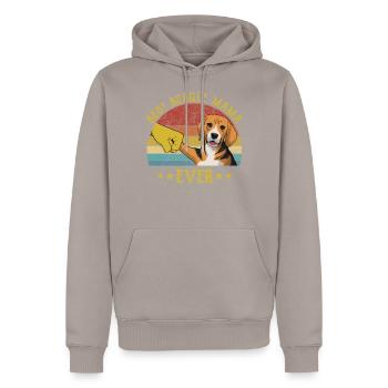 Beste Beagle Mama aller Zeiten Dog Mom Retro Vintage Geschenk - Männer Premium Bio Hoodie - Taupe - Vorne - Nico (187cm)