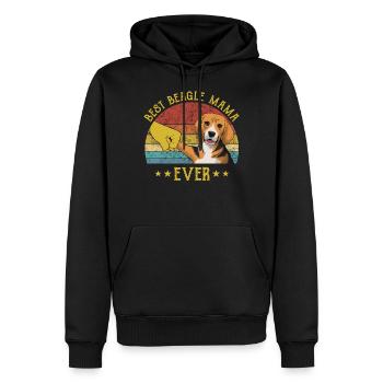 Beste Beagle Mama aller Zeiten Dog Mom Retro Vintage Geschenk - Männer Premium Bio Hoodie - Schwarz - Vorne - Nico (187cm)