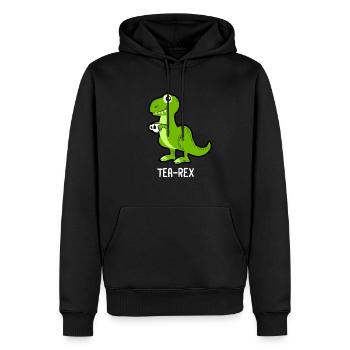 Tea-Rex Dinosaure Dino - Sweat à capuche Premium bio Homme - noir - Devant - Nico (187cm)