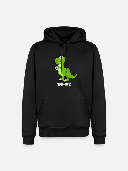 Tea-Rex Dinosaur Dino - Men’s Premium Organic Hoodie - black