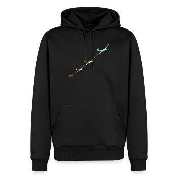 segelflug vintage tshirt geschenk - Männer Premium Bio Hoodie - Schwarz - Vorne - Nico (187cm)