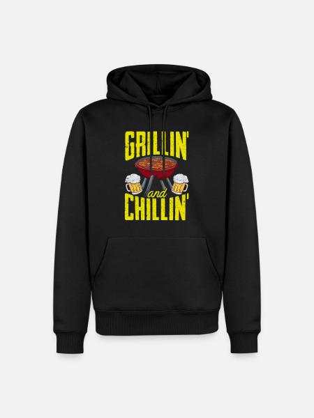 BBQ BBQ - Sweat à capuche Premium bio Homme - noir