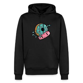 Skateboard à roulettes Donut - Sweat à capuche Premium bio Homme - noir - Devant - Nico (187cm)