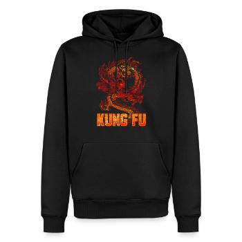 Kung Fu Drache China Kampfkunst Kampfsport - Männer Premium Bio Hoodie - Schwarz - Vorne - Nico (187cm)