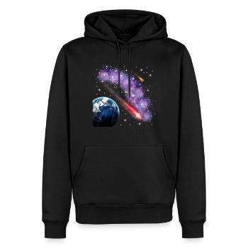 espace - Sweat à capuche Premium bio Homme - noir - Devant - Nico (187cm)
