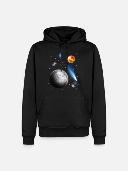 Universum - Männer Premium Bio Hoodie - Schwarz