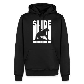 Sliding Stop Westernreiten Reining Geschenk - Männer Premium Bio Hoodie - Schwarz - Vorne - Nico (187cm)