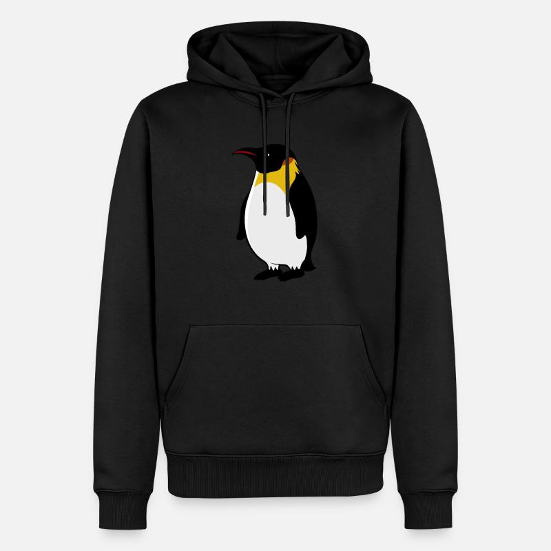 Pinguin - Männer Premium Bio Hoodie - Schwarz