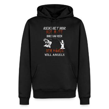 Angel Rute - Männer Premium Bio Hoodie - Schwarz - Vorne - Nico (187cm)
