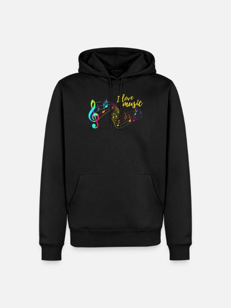 I love music - Men’s Premium Organic Hoodie - black