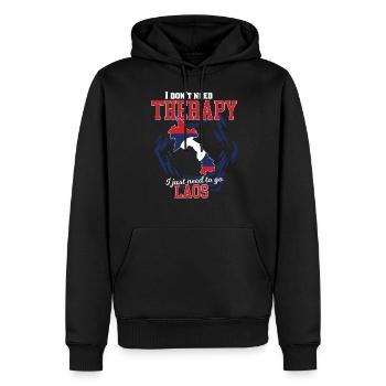 Ich brauche keine Therapie - Laos - Männer Premium Bio Hoodie - Schwarz - Vorne - Nico (187cm)