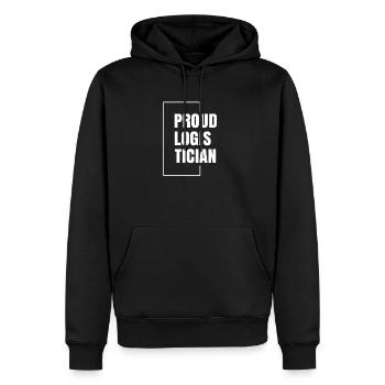 Fier logistique de l'équipe d'expédition de logisticien - Sweat à capuche Premium bio Homme - noir - Devant - Nico (187cm)