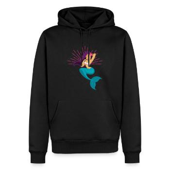 Conception de sirène - Sweat à capuche Premium bio Homme - noir - Devant - Nico (187cm)