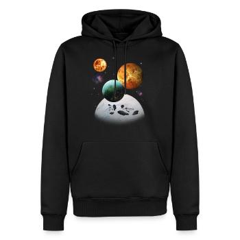 espace - Sweat à capuche Premium bio Homme - noir - Devant - Nico (187cm)
