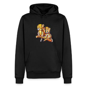 Geparden - Männer Premium Bio Hoodie - Schwarz - Vorne - Nico (187cm)