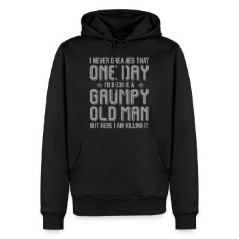 Grumpy Old Man Killing It - Männer Premium Bio Hoodie - Schwarz - Vorne - Nico (187cm)